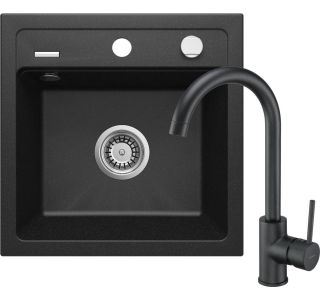 GRANITAL POMIVALNO KORITO DEANTE ZORBA ZQZA G103 SET Z ARMATURO