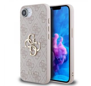 GUESS GUHCPSE44GMGPI SILIKONSKI OVITEK ZA IPHONE 16E - ROZA Z ZLATIM LOGOM