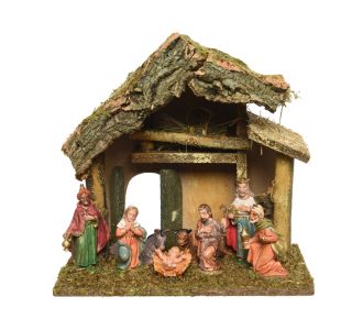 JASLICE DECORIS HIŠA S 8 FIGURAMI 10 CM 27X17X26 CM