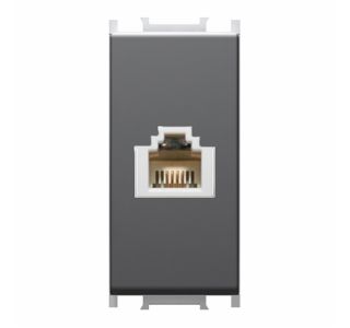 KOMUNIKACIJSKA VTIČNICA MODUL TEL KS RJ11 6/4 ČRNA, 1M, BOK