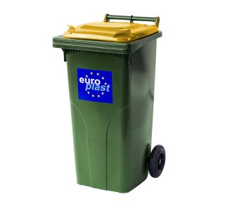KONTEJNER - ZABOJNIK EKO LUX SMETNJAK 120 L PVC ZELEN/ RUMEN ZABOJNIK+KOLO+OS