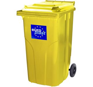 KONTEJNER - ZABOJNIK EKO LUX SMETNJAK 240 L PVC RUMEN/ RUMEN ZABOJNIK+KOLO+OS