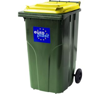 KONTEJNER - ZABOJNIK EKO LUX SMETNJAK 240 L PVC ZELEN/ RUMEN ZABOJNIK+KOLO+OS