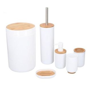 KOPALNIŠKA GALANTERIJA ALPINA 6V1 KOMPLET ZA WC BELA/LES