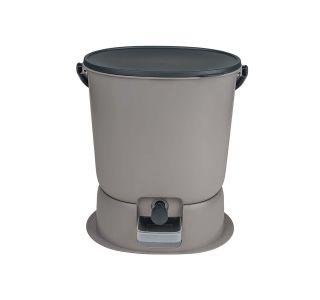 KOŠ ZA BIOLOŠKE ODPADKE PLASTIKA SKAZA BOKASHI ORGANKO ESSENTIAL Z BAZO, 15.3 L, SIV