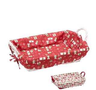 KOŠARA ZA KRUH STAR Z NOTRANJOSTJO IZ BLAGA, RAZLIČNI MOTIVI