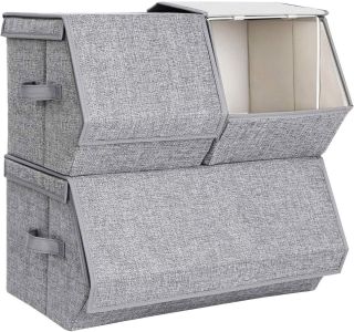 KOŠARA ZA SHRANJEVANJE SONGMICS RLB12GY S POKROVOM SIVA TROJNA KOŠARA ZA SHRANJEVANJE SONGMICS RLB12GY S POKROVOM SIVA TROJNA