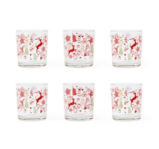 KOZAREC ZA VODO/SOK MHOME 265 ML KOMPLET 6 BOŽIČNIH KOZARCEV IZ STEKLA