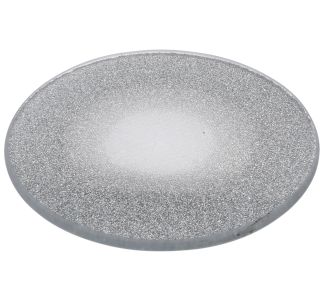 KROŽNIK/PODSTAVEK SREBRNE BARVE Z BLEŠČICAMI, PREMER 20 CM