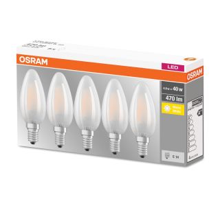 LED ŽARNICA E14 OSRAM BASE CLB40 4W/827 MAT 220-240V PAK/5