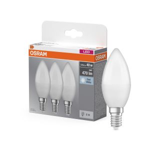 LED ŽARNICA E14 OSRAM CLB40 4.9W/840 230VFR PAK3 BASE