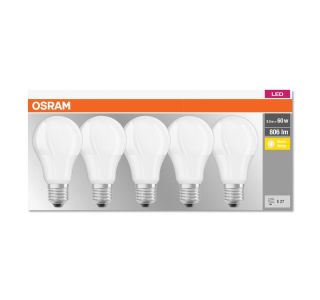 LED ŽARNICA E27 OSRAM CLA60 8.5W/827 FR PAK/5, MAT, BASE