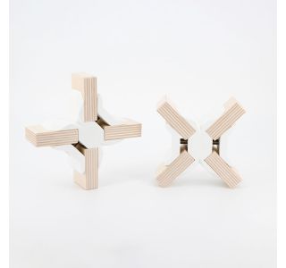 KONEKTOR X ZA POVEZAVO 4 LESNIH PLOŠČ PLAYWOOD BELI