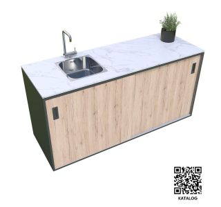 LETNA KUHINJA MS VISCOM ELEMENT POMIVALNO KORITO LESNI DEKOR HRAST-RUSTIK