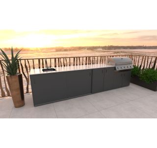 LETNA KUHINJA BELLANO BOLOGNA ANTRACIT PULT PORCELAN