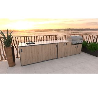 LETNA KUHINJA BELLANO BOLOGNA HRAST RUSTIK PULT PORCELAN