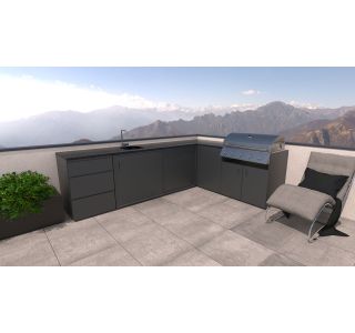 LETNA KUHINJA BELLANO FLORENCE ANTRACIT PULT GRANIT