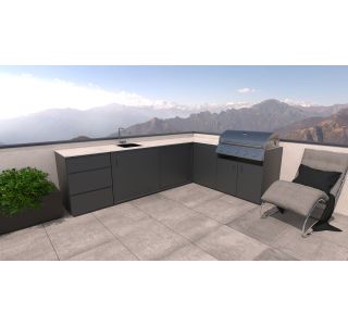 LETNA KUHINJA BELLANO FLORENCE ANTRACIT PULT PORCELAN