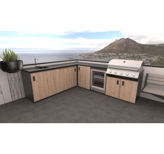 LETNA KUHINJA BELLANO PISA HRAST RUSTIK PULT GRANIT