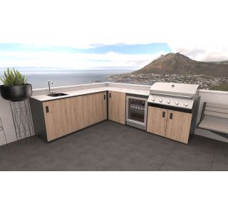 LETNA KUHINJA BELLANO PISA HRAST RUSTIK PULT PORCELAN