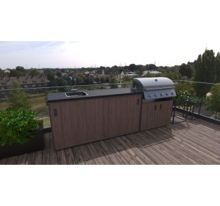 LETNA KUHINJA BELLANO VENICE AMERIŠKI OREH PULT GRANIT