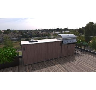 LETNA KUHINJA BELLANO VENICE AMERIŠKI OREH PULT PORCELAN