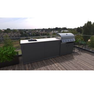 LETNA KUHINJA BELLANO VENICE ANTRACIT PULT PORCELAN