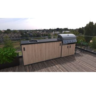 LETNA KUHINJA BELLANO VENICE HRAST RUSTIK PULT GRANIT