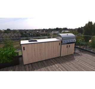 LETNA KUHINJA BELLANO VENICE HRAST RUSTIK PULT PORCELAN