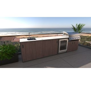 LETNA KUHINJA BELLANO VERONA AMERIŠKI OREH PULT PORCELAN