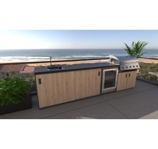 LETNA KUHINJA BELLANO VERONA HRAST RUSTIK PULT GRANIT