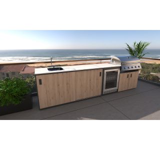 LETNA KUHINJA BELLANO VERONA HRAST RUSTIK PULT PORCELAN