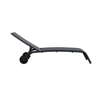 LEŽALNIK IZ TEKSTILENA NATERIAL LYRA II S KOLESI ANTRACIT ALU, TEKSTILEN