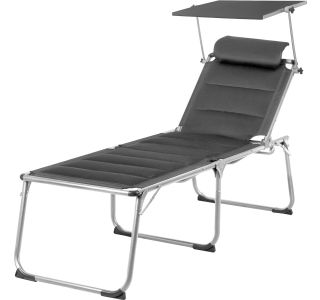 LEŽALNIK ZA KAMPIRANJE BRUNNER MALIBU S STREHICO VISOK H2L TEMNO SIV