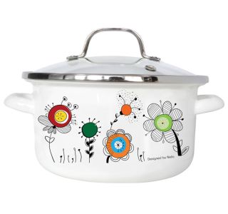 LONEC / KOZICA ENAMELIE S STEKLENIM POKROVOM 20 CM, 3.5 L NEŽA 2