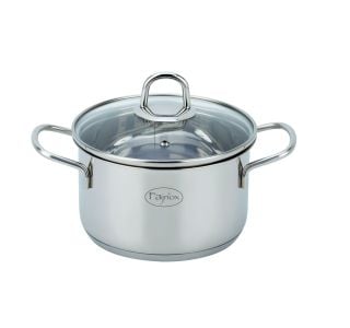 KOZICA 16 CM OPTIMA INOX 18/10 S STEKLENIM POKROV.