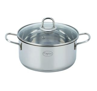 KOZICA NIZKA 20 CM OPTIMA INOX 18/10 S STEK.POKR.