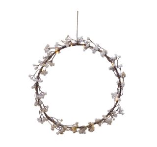 LUČKE LED VENEC FI 28 CM 3XAA Z ROŽICAMI 15L LUČKE LED VENEC FI 28 CM 3XAA Z ROŽICAMI 15L