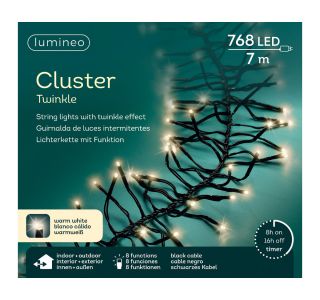 LUČKE LUMINEO CLUSTER 768L, TOPLO BEL Č 700 CM, 8 FUNK., UTRIP.