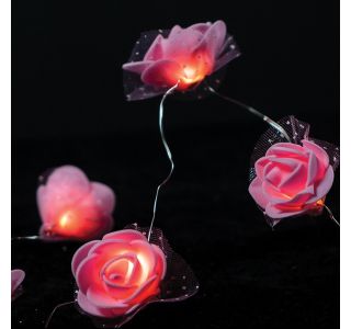 LUČKE MQ 10 LED ROŽICE ROZA TOPLO BELE AA LUČKE MQ 10 LED ROŽICE ROZA TOPLO BELE AA