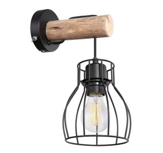 DEKORAT. STENSKA SVETILKA MINA 1XE27 LES / ČRNA DEKORAT. STENSKA SVETILKA MINA 1XE27 LES / ČRNA