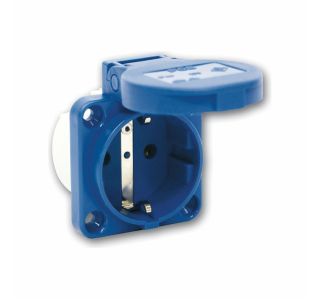 MOTORSKA VTIČNICA PCE 2P+E 16A 250V ŠUKO MODRA IP54, VGRADNA, 50X50