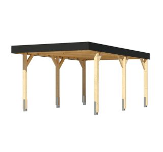 ENOJNI NADSTREŠEK ZA AVTO IZ LEPLJENEGA LESA 1