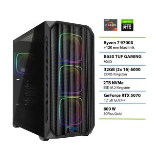 NAMIZNI RAČUNALNIK PC PLUS R7-9700X 32GB 2TB RTX5070 GAMER NAMIZNI RAČUNALNIK PC PLUS R7-9700X 32GB 2TB RTX5070 GAMER
