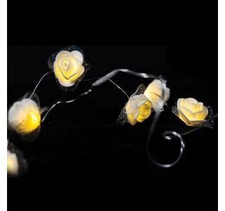 NOVOLETNE LUČKE, VERIGA - ROŽICE, 10 LED LUČK, BELE BARVE NOVOLETNE LUČKE, VERIGA - ROŽICE, 10 LED LUČK, BELE BARVE