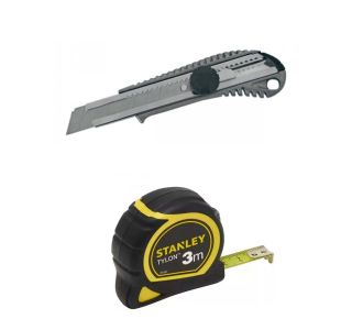 HIŠNO ORODJE STANLEY NOŽ 18 MM + METER 3 M HIŠNO ORODJE STANLEY NOŽ 18 MM + METER 3 M