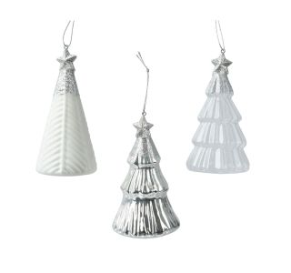 OKRASEK ZA JELKO DECORIS JELKA, STEKLO, BELA 6.7X12.6 CM, SORTIRANO OKRASEK ZA JELKO DECORIS JELKA, STEKLO, BELA 6.7X12.6 CM, SORTIRANO