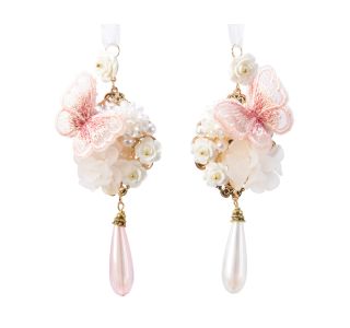 OKRASEK ZA JELKO DECORIS Z METULJEM IN PERLO