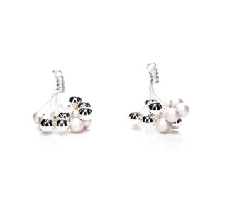 OKRASEK ZA JELKO GLOSSTYLE MINI BUNKICE NA ŽICI 20MM 2/1 SREBRNE