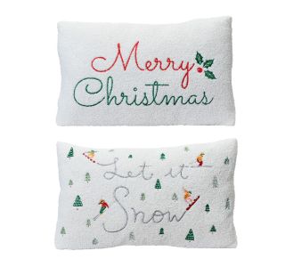 OKRASNI VZGLAVNIK DECORIS BEL VESEL BOZIČ 50X30 CM